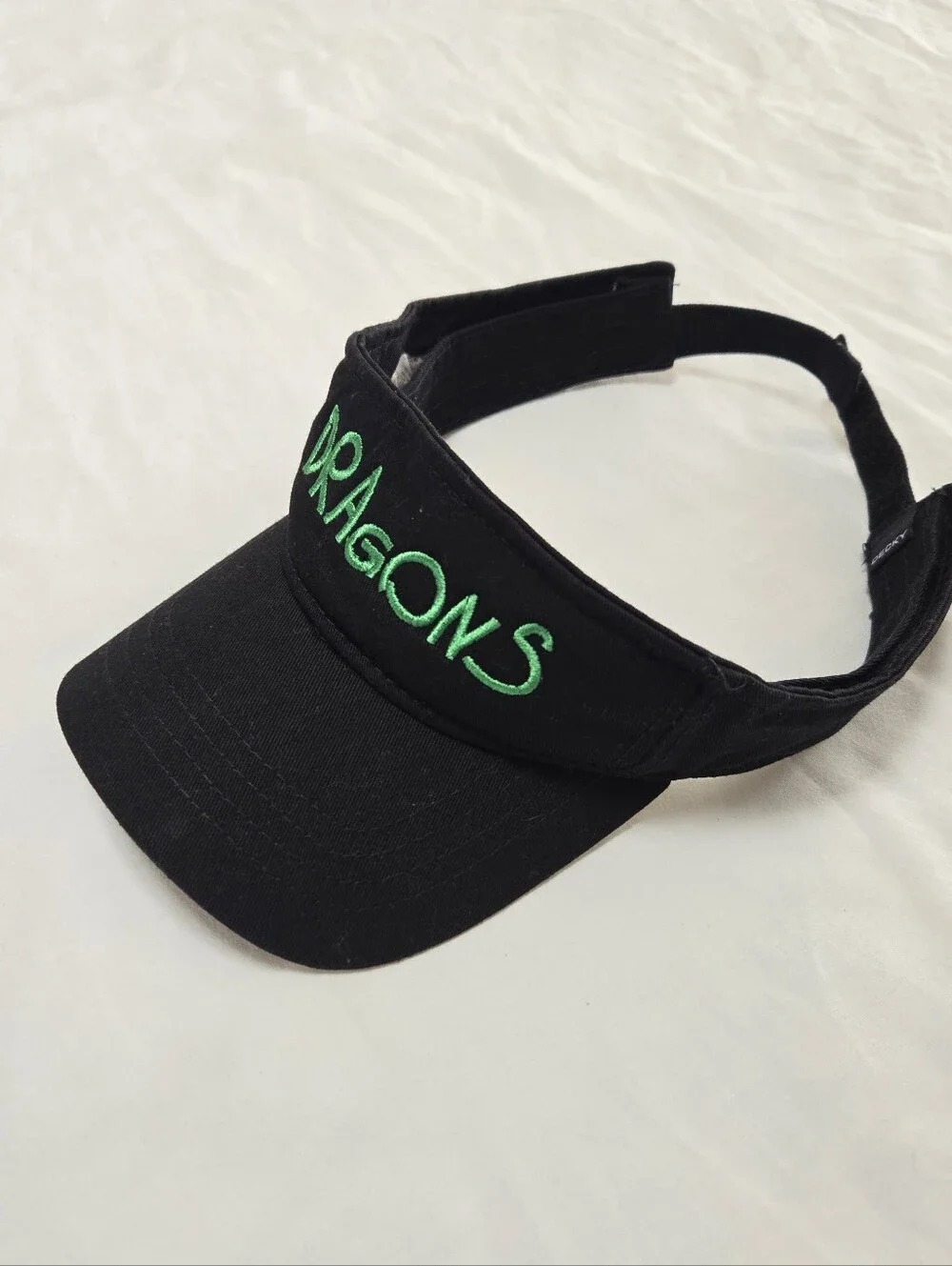 Decky Dragons Scarlett Black Youth Visor Hat Green Embroidered Adjustable